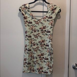 Pastel Green Floral T-Shirt Dress